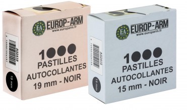 Photo A52419-V Pastilles autocollantes noires diam. 15 ou 19 mm