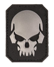 PVC Patch Skull Black 6 x 4.5cm