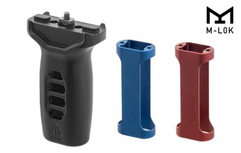 Grip Super slim M-LOK avec inserts rouge et bleu