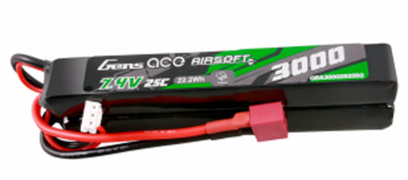 Photo BAT113-1 Batterie Lipo 2S 7.4V 3000mAh 25C 2 sticks Genspow