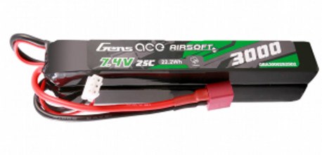 Photo BAT113-2 Batterie Lipo 2S 7.4V 3000mAh 25C 2 sticks Genspow