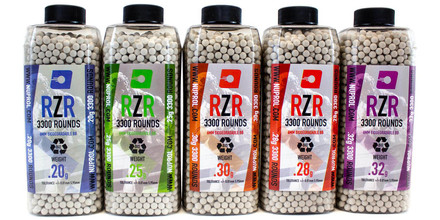 Billes Airsoft 6mm RZR BIO en bouteille 3500 bbs