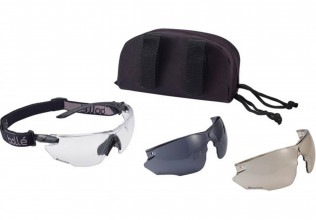 Photo BOL100-1 BOLLE Combat Kit goggles colorless with two screens, harness and cover