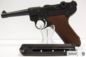 CD11432-08 Pistolet Denix Luger P08 Parabellum crosse bois Photo CD11432-08 Pistolet Denix Luger P08 Parabellum crosse bois