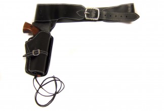 CDCE707-2 Ceinturon noir avec un holster pour revolver Western Photo CDCE707-2 Ceinturon noir avec un holster pour revolver Western