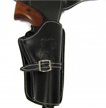 CDCE707-4 Ceinturon noir avec un holster pour revolver Western Photo CDCE707-4 Ceinturon noir avec un holster pour revolver Western