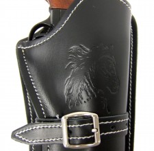 CDCE707-6 Ceinturon noir avec un holster pour revolver Western Photo CDCE707-6 Ceinturon noir avec un holster pour revolver Western