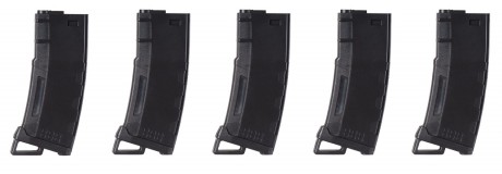 Pack of 5 Speed Mid-cap 130 rounds M4 AEG mag Black