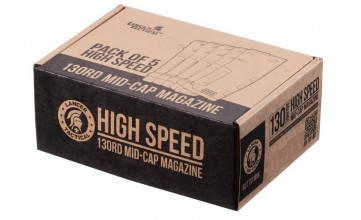 CLK9023-2 Pack of 5 Speed Mid-cap 130 rounds M4 AEG mag Tan Photo CLK9023-2 Pack of 5 Speed Mid-cap 130 rounds M4 AEG mag Tan