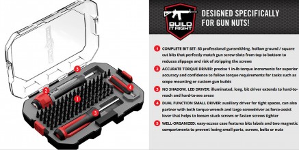 Photo EN10051-3 Tournevis avec 83 embouts et tournevis dynamométrique SMART TORQ