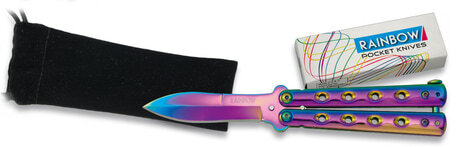 Small butterfly knife rainbow