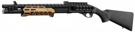LG3033-03.jpg Réplique de fusil à pompe M870 Strike Industries noire et tan Photo LG3033-03.jpg Réplique de fusil à pompe M870 Strike Industries noire et tan