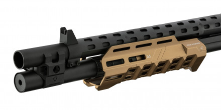LG3033-05.jpg Réplique de fusil à pompe M870 Strike Industries noire et tan Photo LG3033-05.jpg Réplique de fusil à pompe M870 Strike Industries noire et tan