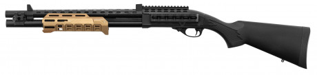 LG3033-06.jpg Réplique de fusil à pompe M870 Strike Industries noire et tan Photo LG3033-06.jpg Réplique de fusil à pompe M870 Strike Industries noire et tan