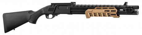 LG3033-08.jpg Réplique de fusil à pompe M870 Strike Industries noire et tan Photo LG3033-08.jpg Réplique de fusil à pompe M870 Strike Industries noire et tan