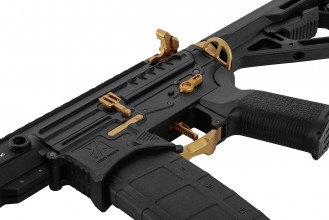 LK9129-05 Réplique R15 mod 1 Zion Arms noire et or garde main long Photo LK9129-05 Réplique R15 mod 1 Zion Arms noire et or garde main long
