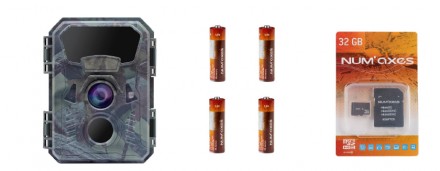 Photo NUM501 NUM'AXES - Pack Piège photographique PIE1066 + 4 piles AA LR6 + carte mémoire 32 Gb