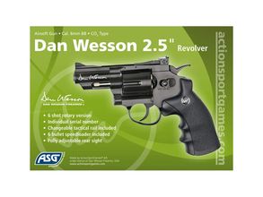 Photo Réplique REVOLVER DAN WESSON CO2 NOIR 2.5 LOW POWER