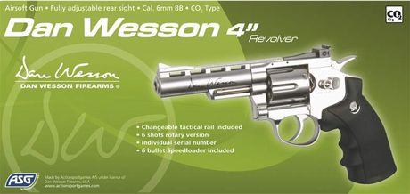 Photo REP Revolver DAN WESSON CO2 SILVER 4 Pouce