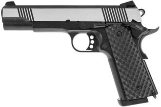 Photo PG3241-Réplique GBB 1911 MEU Raven full metal gaz Silver 1,0J