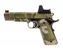 Photo PG3261R GBB Pistol 1911 MEU Rail Raven full metal gaz Camo 1,0J