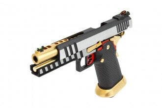 Photo PG42005-3 Réplique GBB HX2031 FULL AUTO Noir & Chrome gaz 1.0J