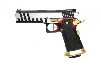 Photo PG42005 Réplique GBB HX2031 FULL AUTO Noir & Chrome gaz 1.0J