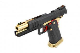 Photo PG42006-4 Réplique GBB HX2032 FULL AUTO Noir & Or gaz 1.0J